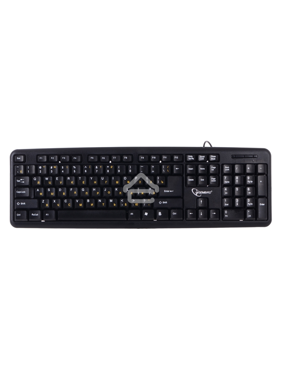 Клавиатура Gembird KB-8320U-Ru_Lat-BL, черный, USB, кнопка переключения RU/LAT,104 клавиши