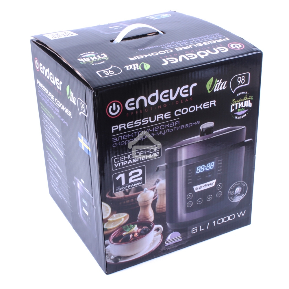 Мультиварка-скороварка Endever VITA 98 черный/сливовый электрическая Endever Vita 98