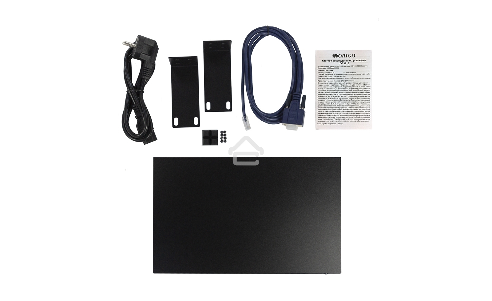 Коммутатор Управляемый L2 16x1000Base-T, 2x1000Base-X SFP, консольный порт RJ-45, комплект для установки в 19