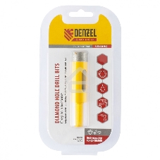 Сверло алмазное по керамограниту Denzel 18 мм, мокрое резание, 6-гранный хвостовик