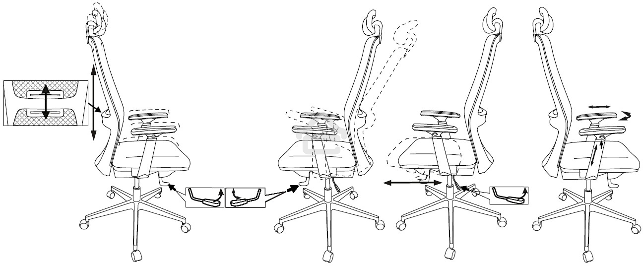 Кресло руководителя Бюрократ MC-912-H черный, сетка с подголов. крестов. металл хром