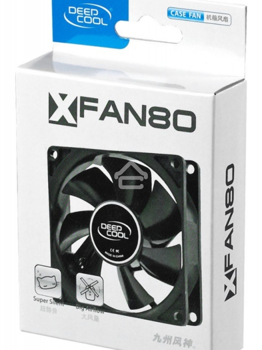 Вентилятор для корпуса DEEPCOOL XFAN 80 черный, 80 мм, 1800 об/мин, 20.3 дБ, 4 pin