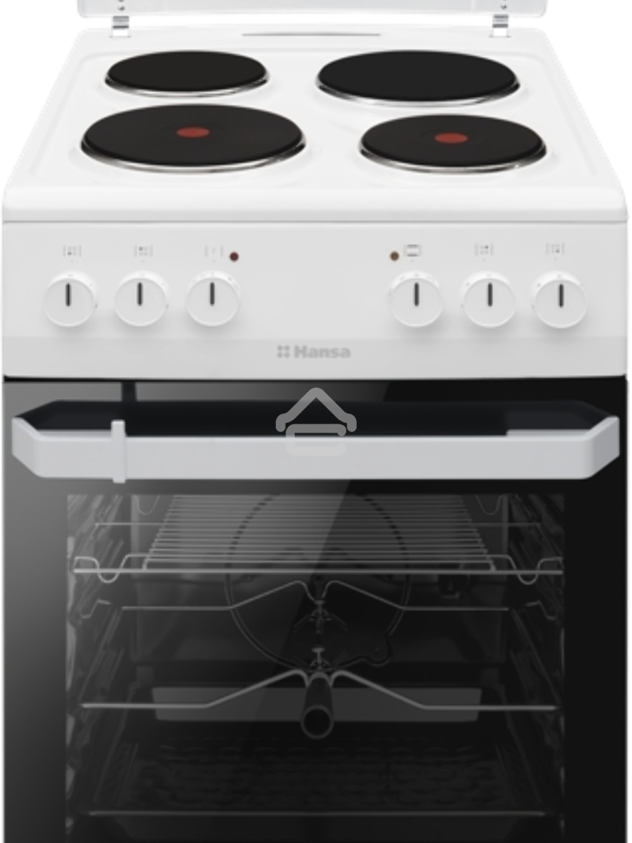 Плита электрическая Hansa FCEW54120 белый, конфорок 4 шт, духовка 62 л, 50 см x 85 см x 60 см