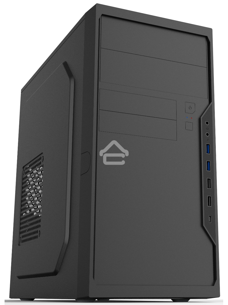 Компьютерный корпус Foxline FL-733R-FZ450R-U32C-PH mATX case, black, w/PSU 450W 12cm, w/2xUSB2.0, w/2xUSB3.0, w/1xType-C (USB2.0), w/2xcombo audio, w/pwr cord, w/o FAN