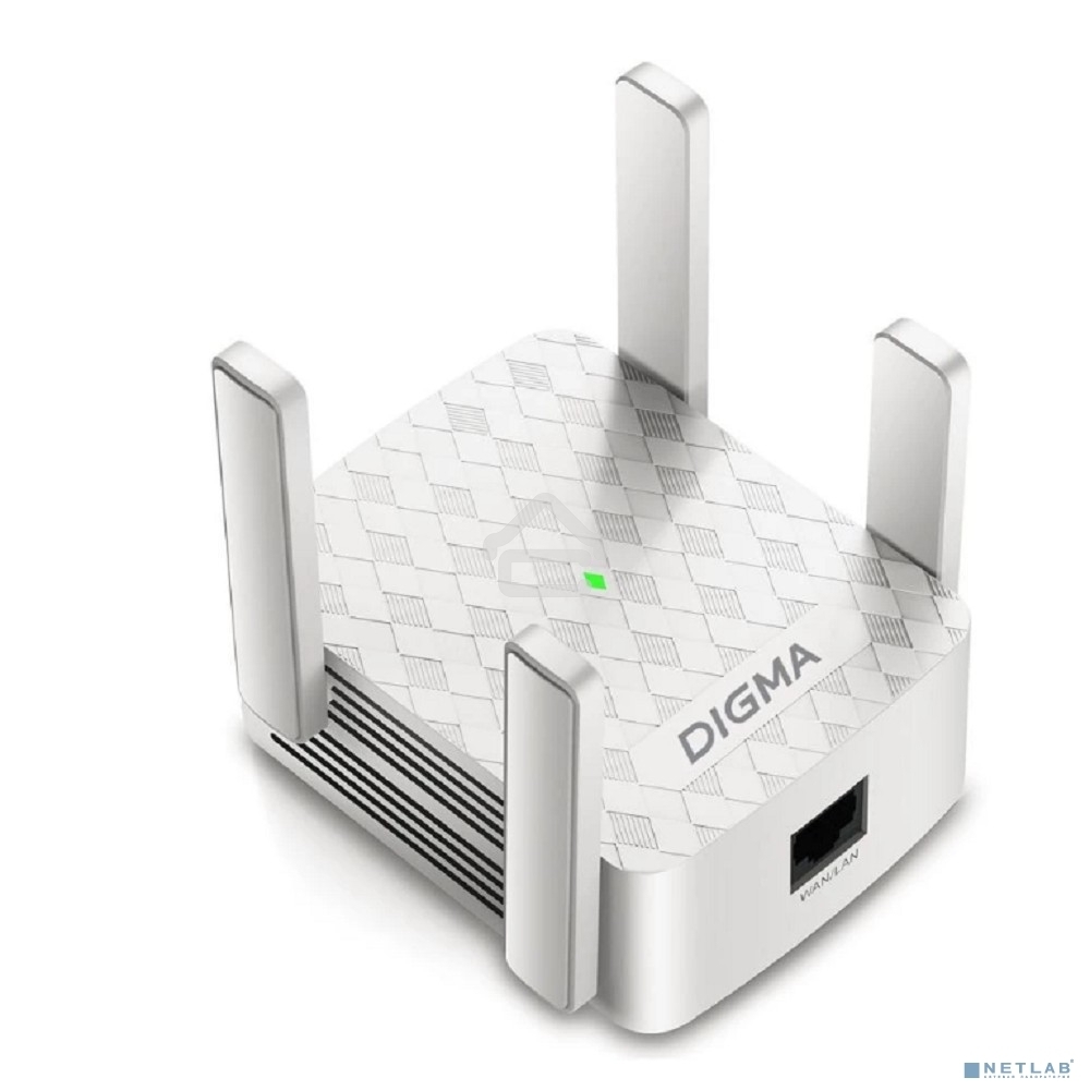 Повторитель беспроводного сигнала Digma D-WR310 (D-WR310V2) N300 Wi-Fi белый