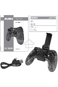 Геймпад Sven GC-5050 черный Bluetooth Беспроводной виброотдача обратная связь (в компл.:держатель для смартфона/кабель USB) (SV-016029)