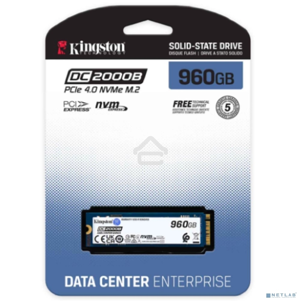 Накопитель SSD Kingston PCIe 4.0 x4 960Gb SEDC2000BM8/960G DC2000B M.2 2280 0.4 DWPD