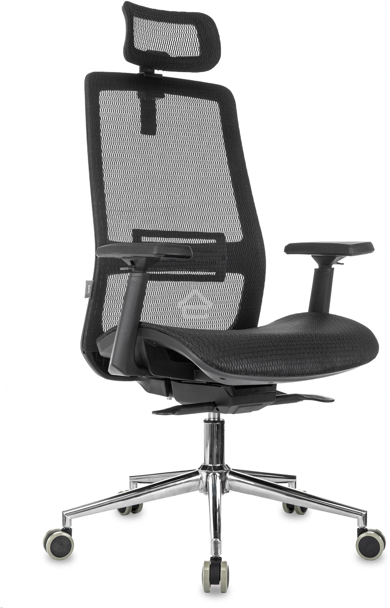 Кресло руководителя Бюрократ MC-912-H черный, сетка с подголов. крестов. металл хром