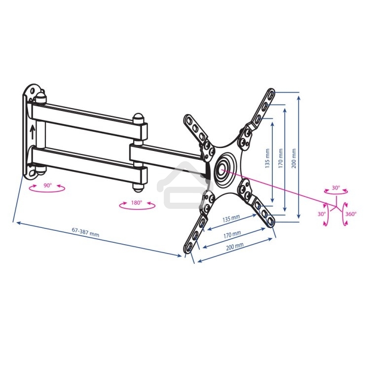 Кронштейн для LED/LCD телевизоров Kromax DIX-13 черный