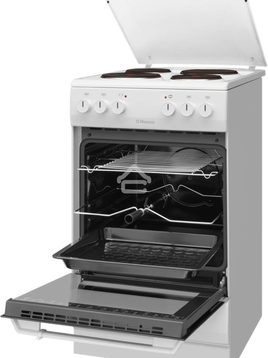 Плита электрическая Hansa FCEW54120 белый, конфорок 4 шт, духовка 62 л, 50 см x 85 см x 60 см