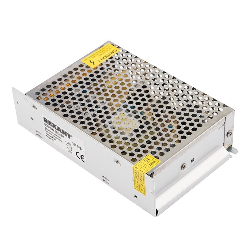 Источник питания Rexant 220 V AC/12 V DC 6 A 72 W с разъемами под винт, без влагозащиты (IP23)