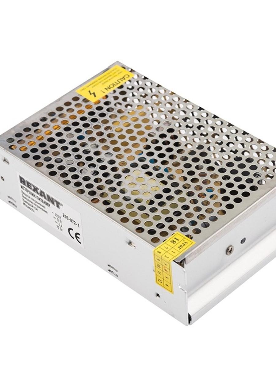 Источник питания 220 V AC/12 V DC 6 A 72 W с разъемами под винт, без влагозащиты (IP23)