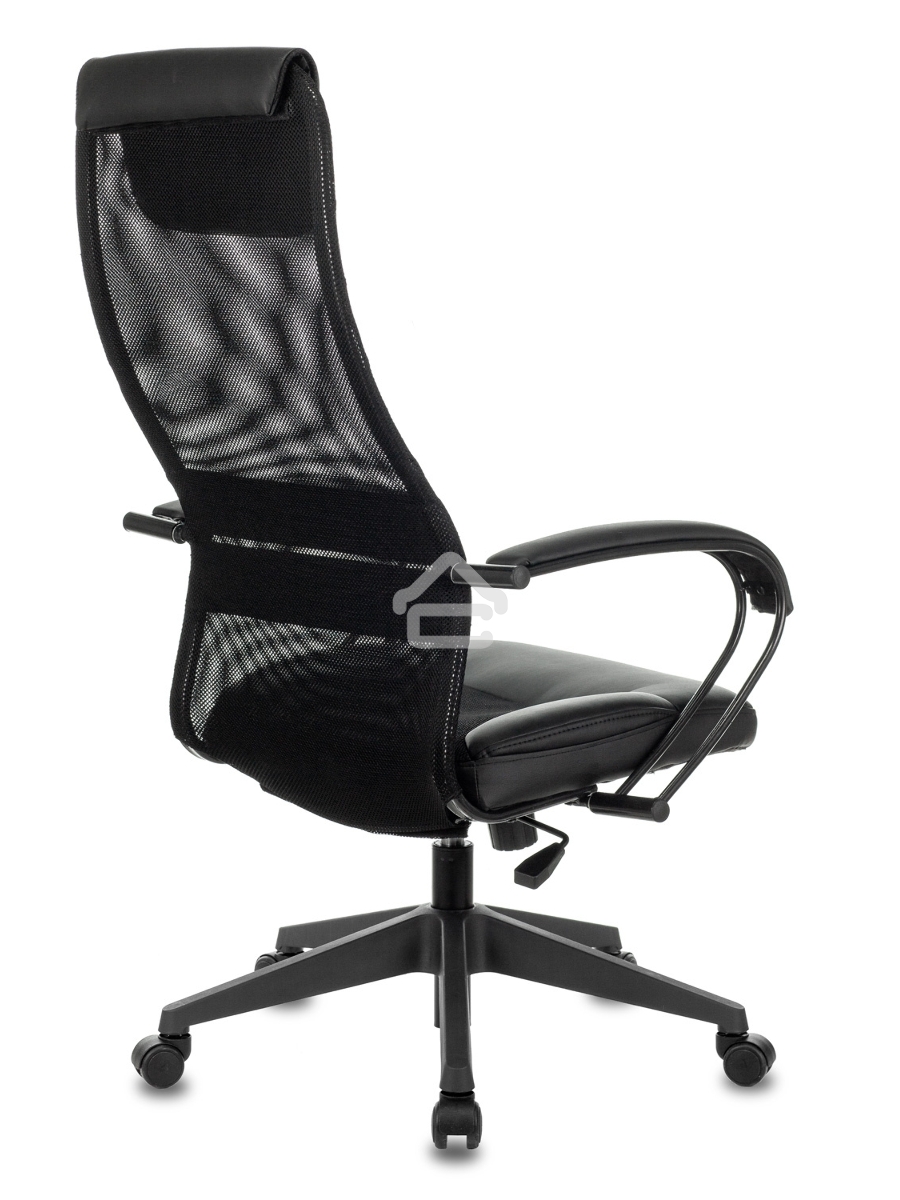 Кресло руководителя Бюрократ CH-608/BLACK TW-01 TW-11 черный, спинка сетка, искусст.кожа/ткань