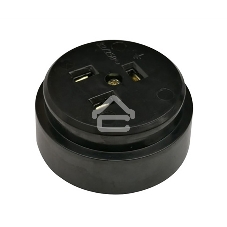 Розетка РШ для электрической плиты Rexant 32 А, 250 В, 2Р+РЕ (ОУ) черная