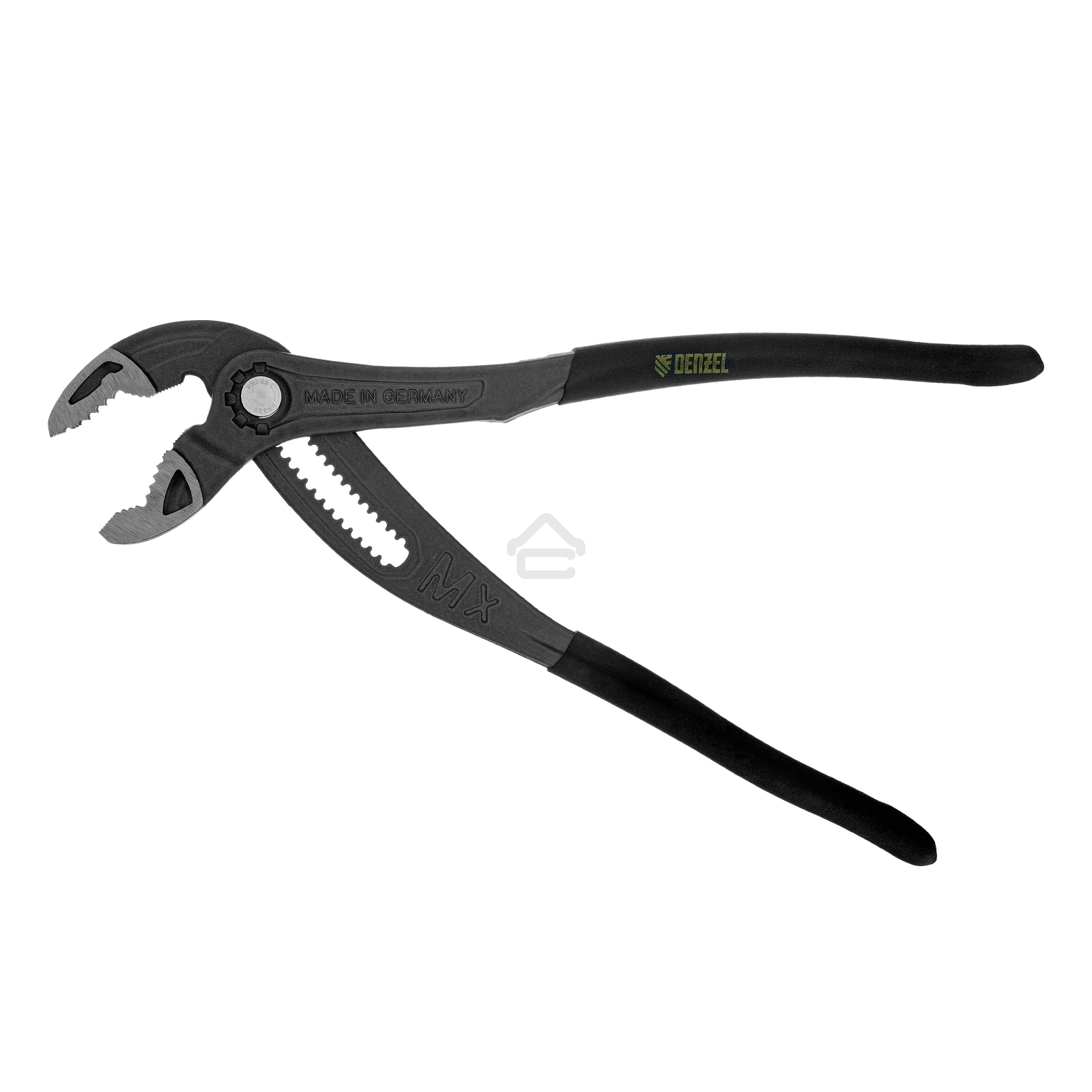 Клещи переставные Denzel кнопочный механизм, обливные рукоятки, 300 мм