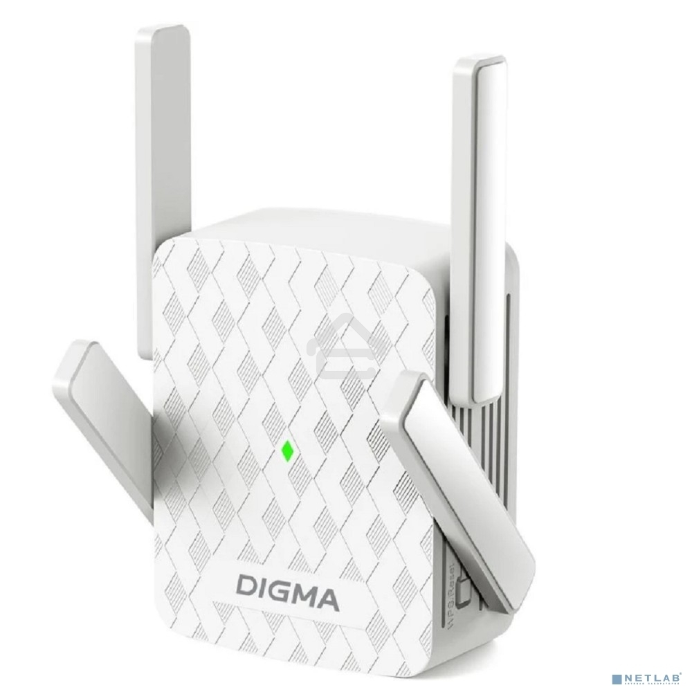 Повторитель беспроводного сигнала Digma D-WR310 (D-WR310V2) N300 Wi-Fi белый