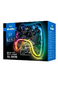 Геймпад Sven GC-5050 черный Bluetooth Беспроводной виброотдача обратная связь (в компл.:держатель для смартфона/кабель USB) (SV-016029)