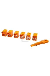 Комплект блокираторов коннектора RJ-45 (6 шт.) + ключ, оранжевый