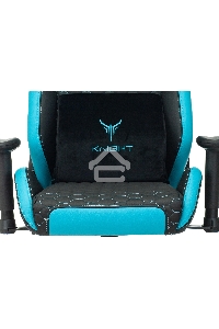 Кресло игровое Knight Neon черный/голубой соты эко.кожа с подголов. крестовина металл