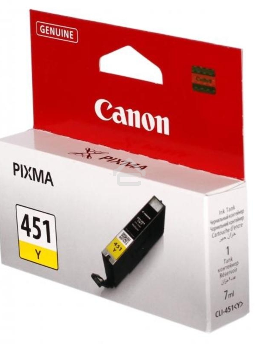 Картридж струйный CLI-451Y (6526B001) для Canon PIXMA iP7240/MG6340/MG5440, Желтый(Yellow), 344стр.