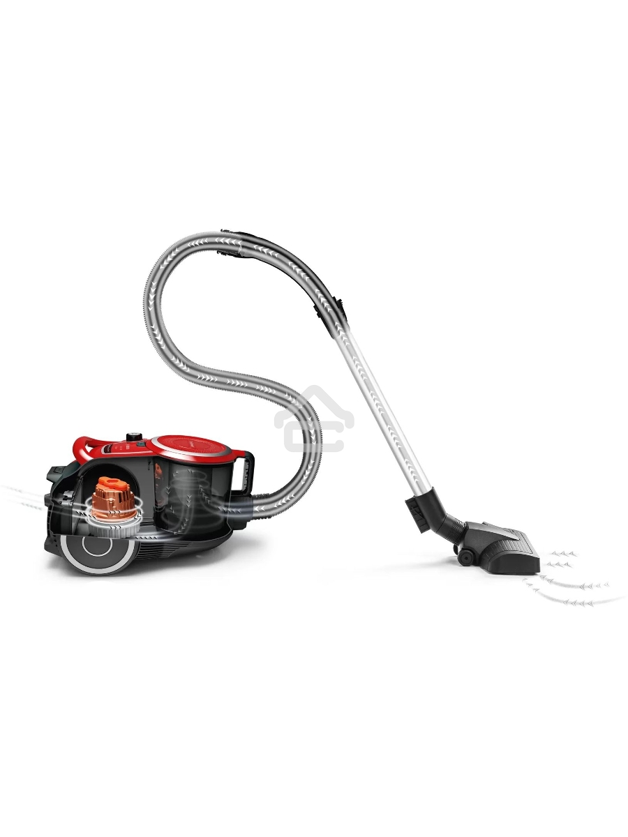 Пылесос Bosch BGS412234A красный, 2200 Вт, уборка сухая, пылесборник контейнер, 2.4 л