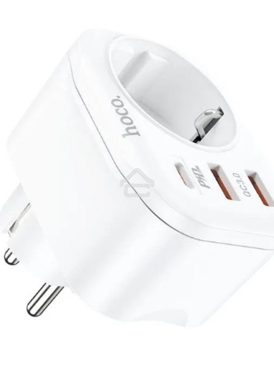 Сетевой фильтр Hoco NS3 1 Socket + PD 20W + 2xUSB QC3.0 18W белый