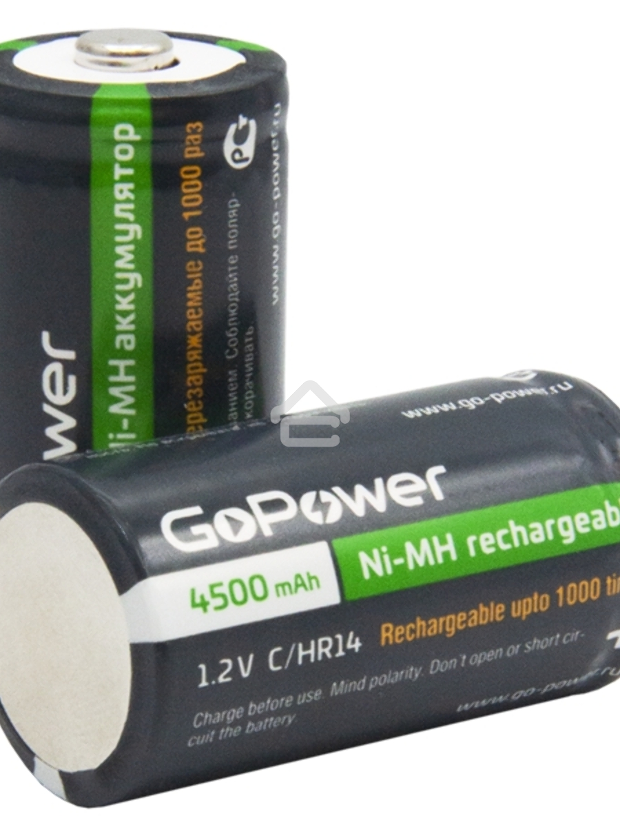Аккумулятор бытовой GoPower HR14 C BL2 NI-MH 4500mAh блистер (2 шт.)