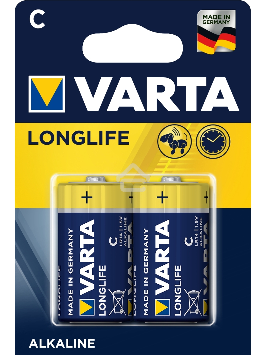 Батарейки VARTA Long Life C блистер 2 04114101412