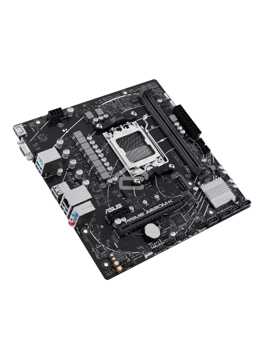 Материнская плата ASUS PRIME A620M-K, AM5, AMD A620, 2xDDR5, 4xSATA, 1xM.2, 1xPCI-E 4.0 x16, 1xPCI-E x1, 1xHDMI, 1xVGA, 1x 1Gb LAN, 4xUSB-A 3.2 Gen 1, 2xUSB-A 2.0, 3x3.5 мм, 7.1, Micro-ATX