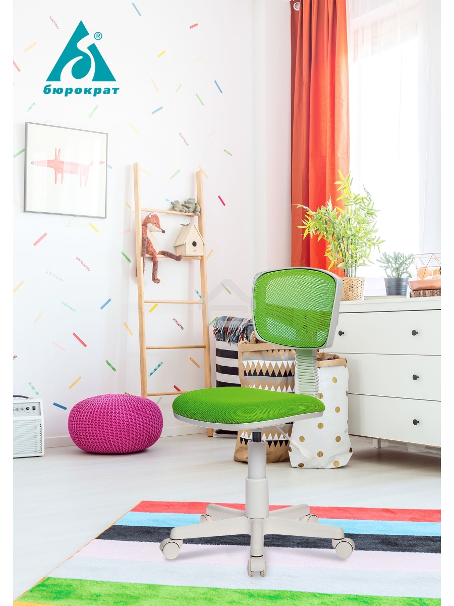 Кресло детское Бюрократ CH-W299/PK/TW-13A TW-06A TW-13A розовый спинка сетка (пластик белый)