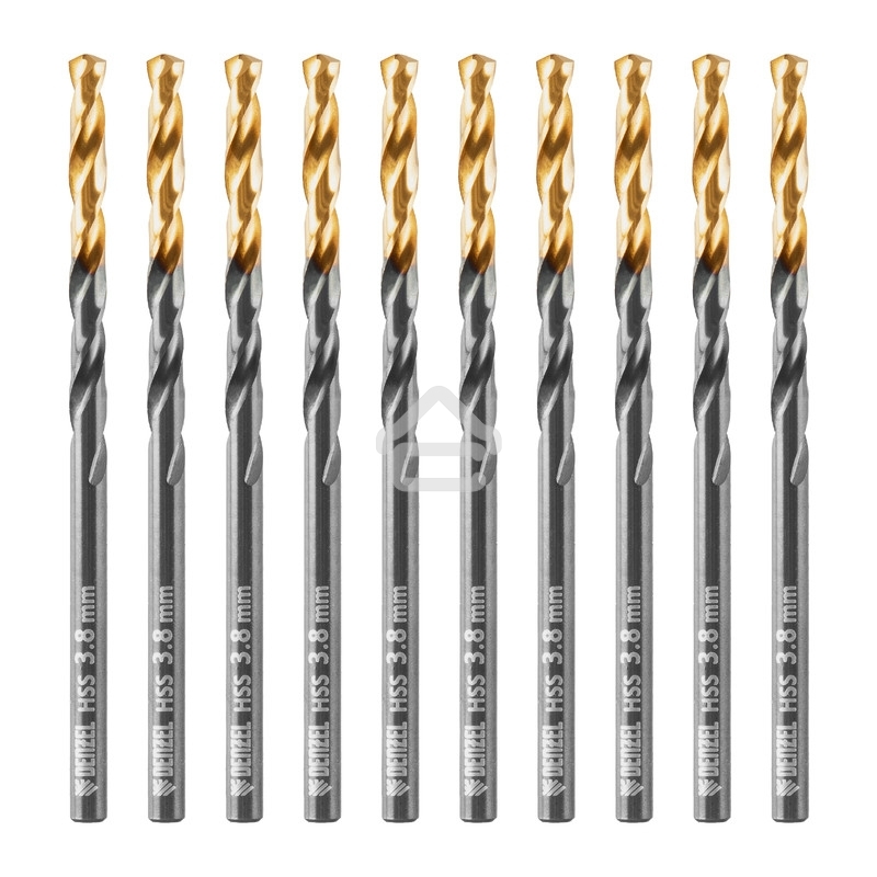 Сверло по металлу Denzel 3,8 мм, HSS-Tin, Golden Tip, 10 шт.