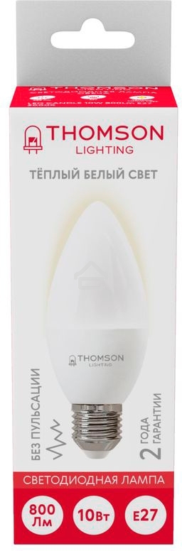 Лампа светодиодная Hiper THOMSON LED CANDLE 10W 800Lm E27 3000K TH-B2023