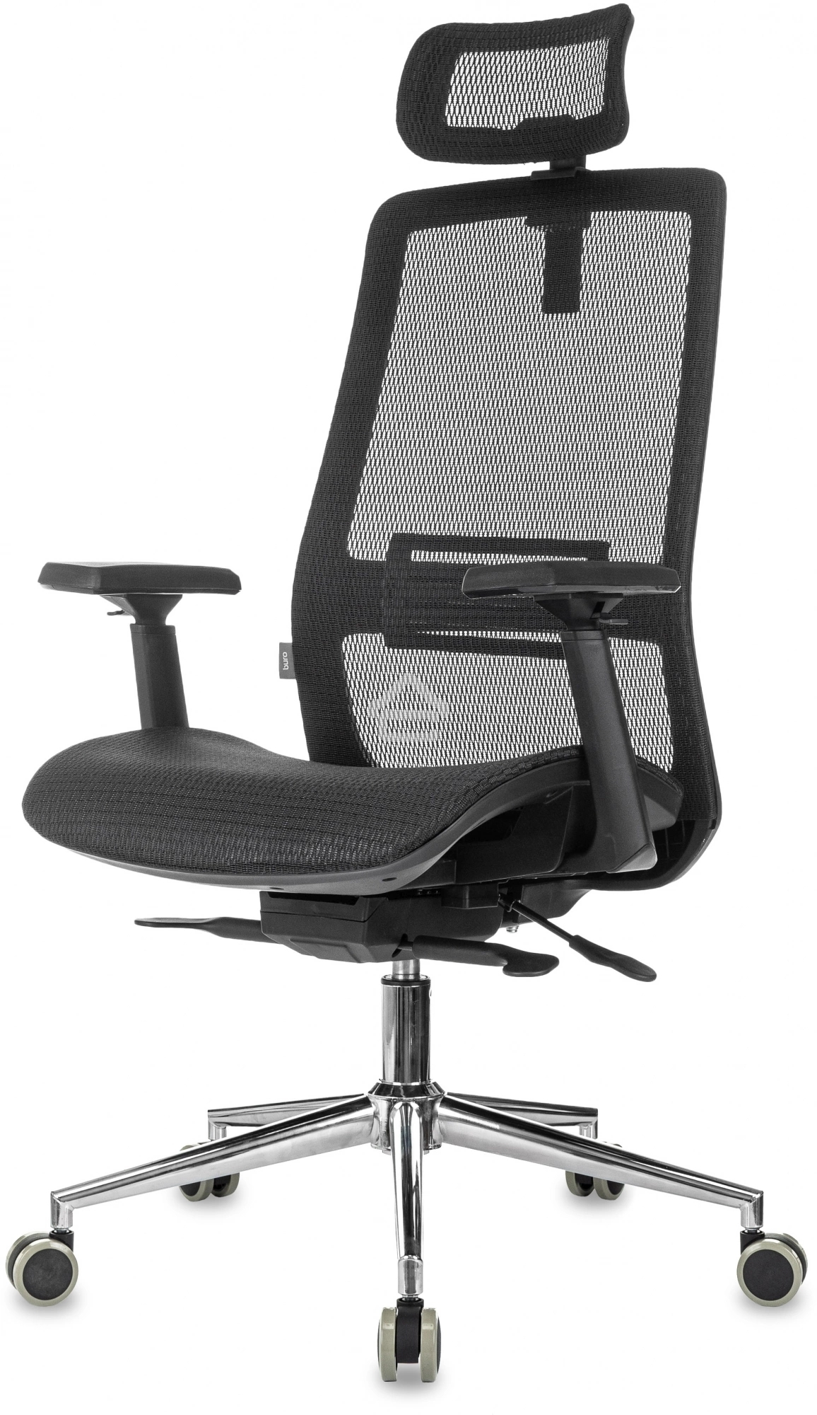 Кресло руководителя Бюрократ MC-912-H черный, сетка с подголов. крестов. металл хром