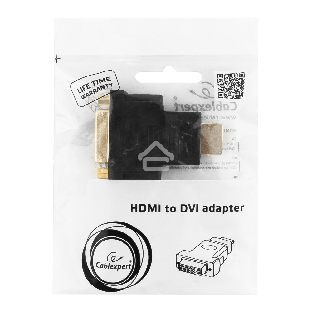 Переходник Gembird Переходник HDMI-DVI 19M/25F, золотые разъемы, пакет(A-HDMI-DVI-3)