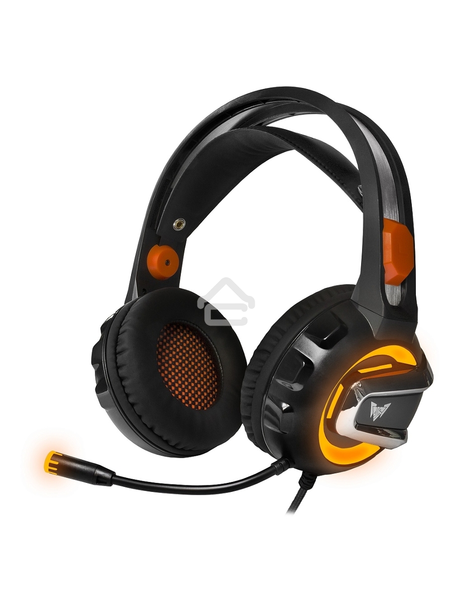 Гарнитура игровая Crown CMGH-3103 черный/оранжевый