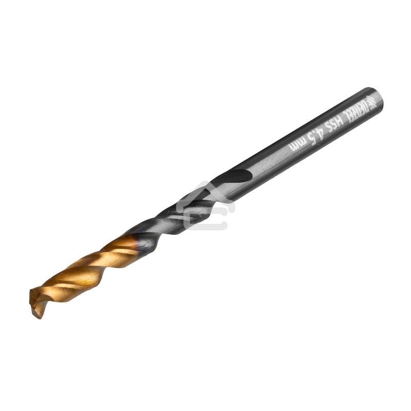 Сверло по металлу, 4,5 мм, HSS-Tin, Golden Tip, 10 шт. Denzel