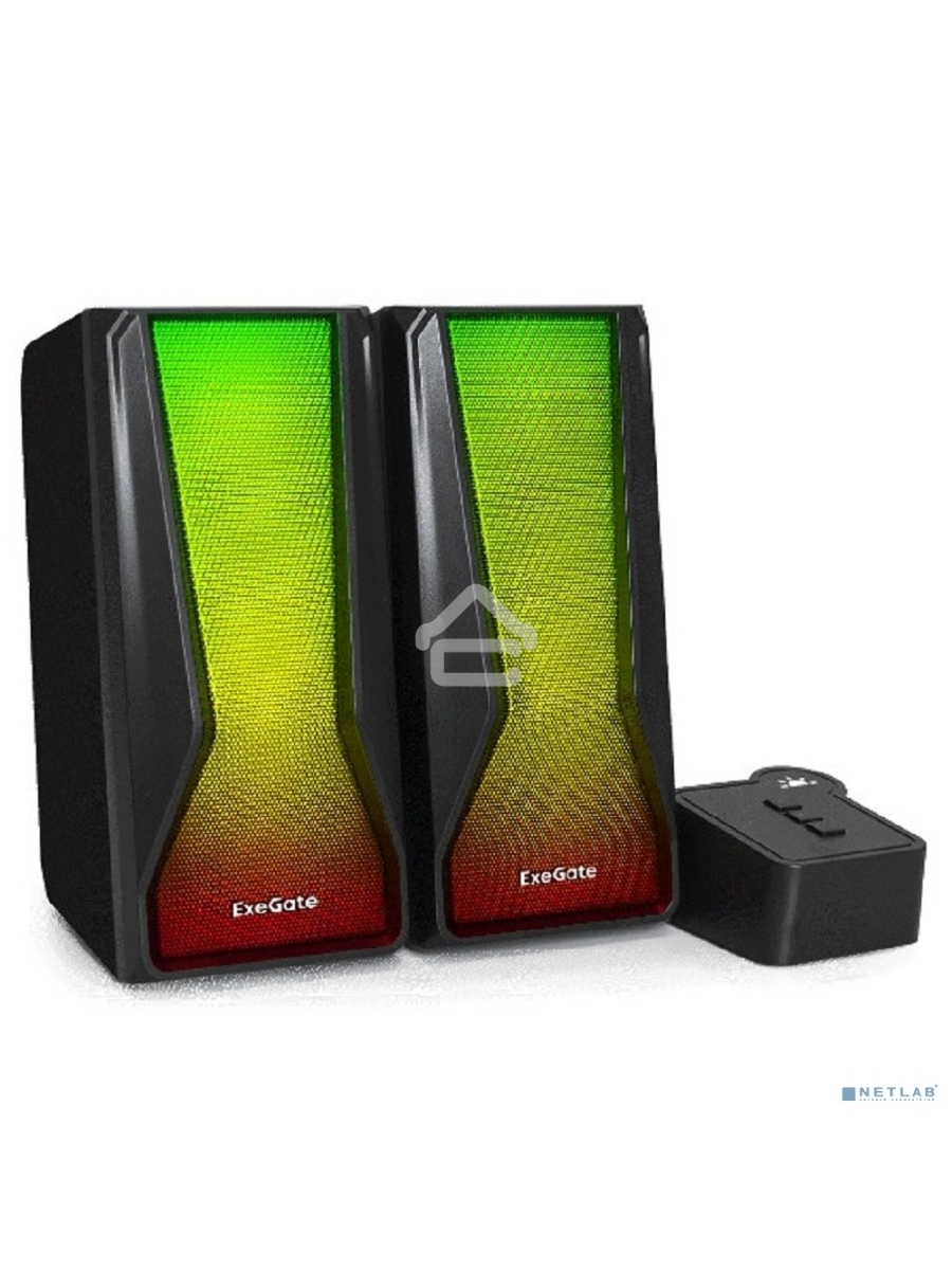Акустическая система 2.0 ExeGate EX289687RUS Accord 230 (питание USB,Bluetooth, 2х3Вт (6Вт RMS), 60-20000Гц, цвет черный, RGB подсветка)