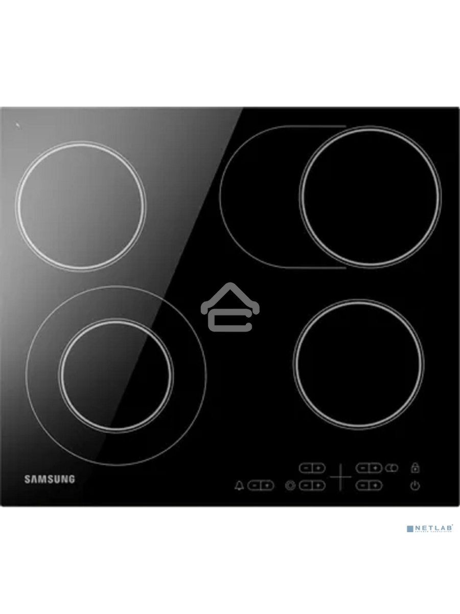 Встраиваемая электрическая варочная панель Samsung NZ64T3516AK/WT, 55 х 575 х 505 мм, стеклокерамика, скошенный край, черный