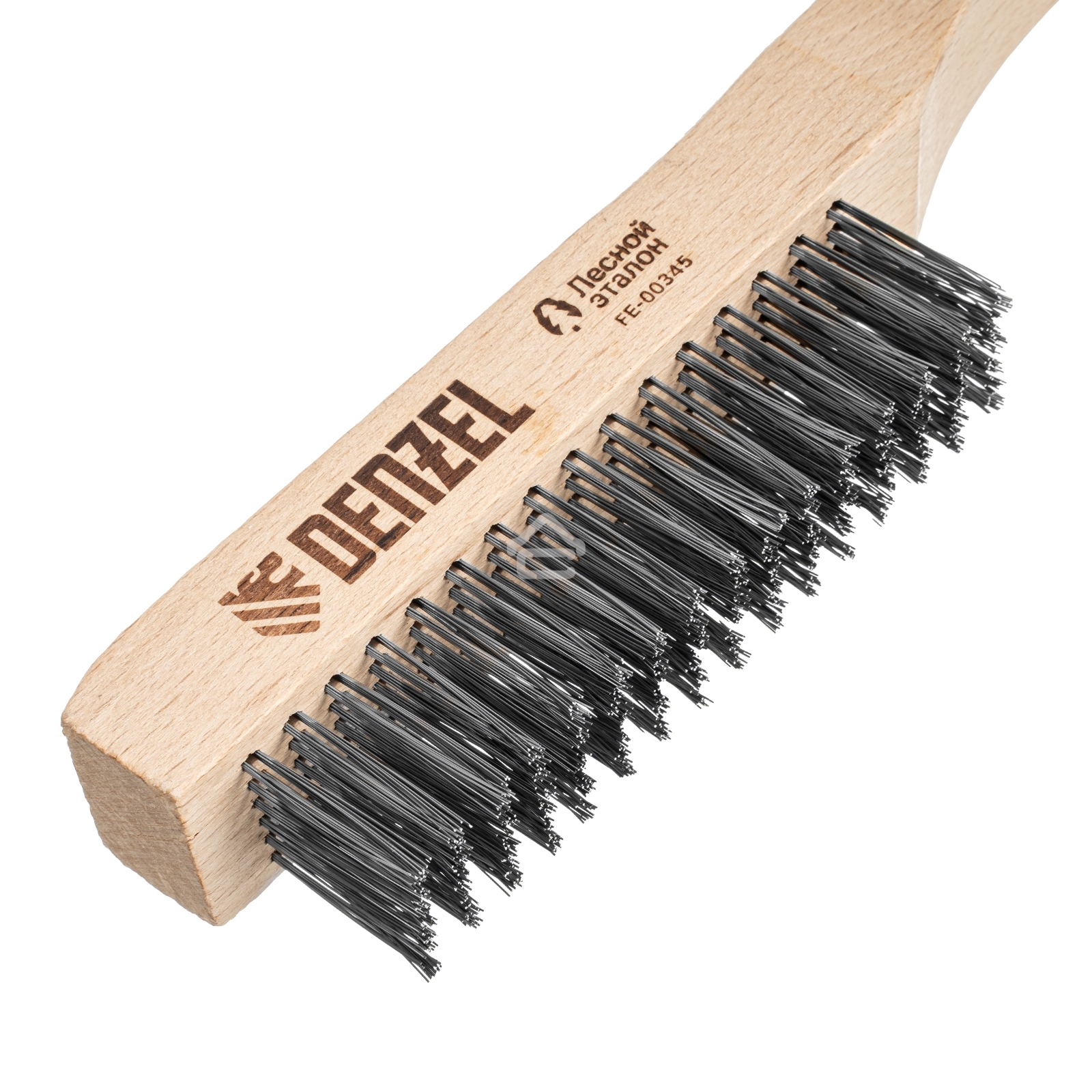 Щетка зачистная Denzel 6-и рядная, прямая проволока из нержавеющей стали с деревянной ручкой, EFP