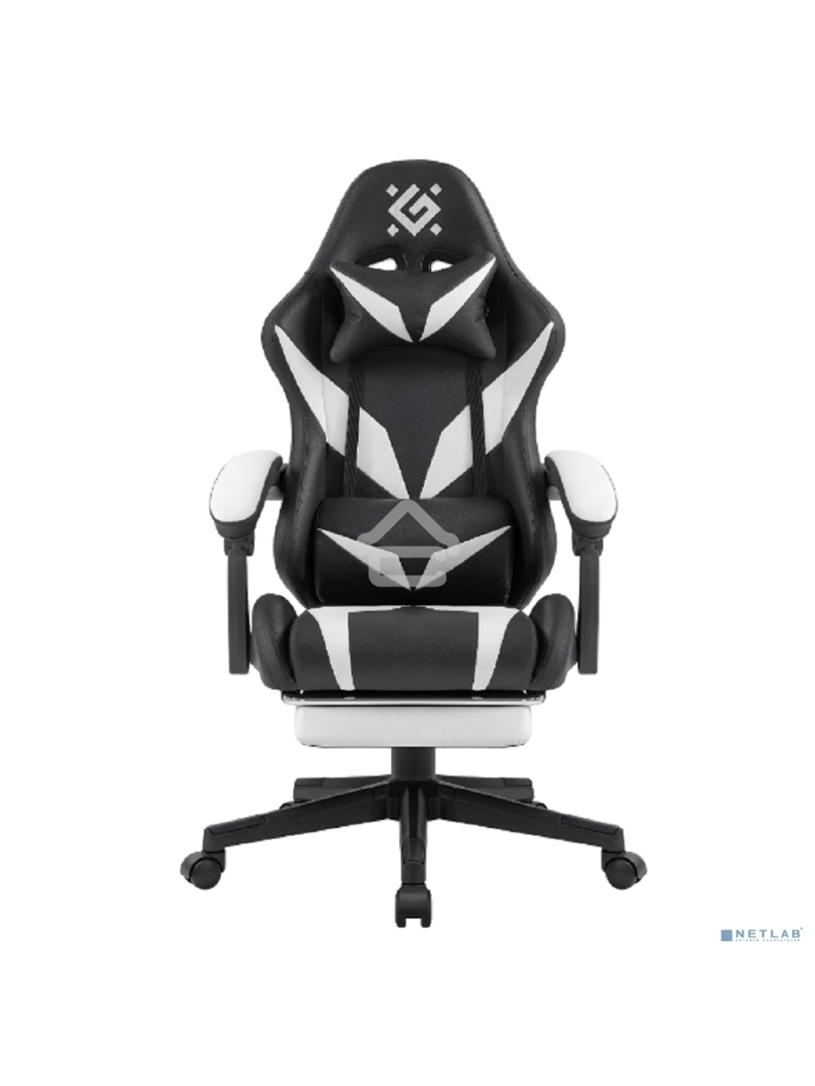 Кресло игровое Defender Aspect черный/белый, класс 4, PU, подножка