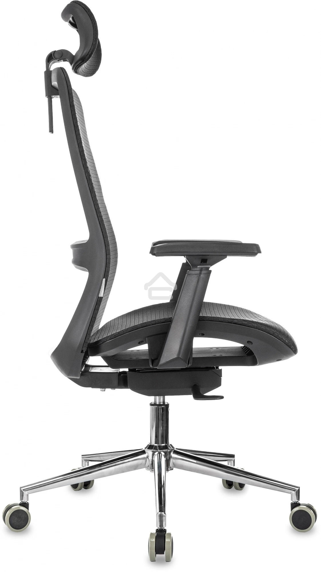 Кресло руководителя Бюрократ MC-912-H черный, сетка с подголов. крестов. металл хром