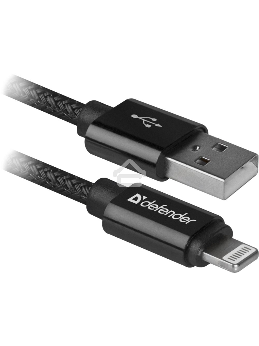 Кабель LIGHTNING TO USB2 1M BLACK ACH01-03T 87808 Defender