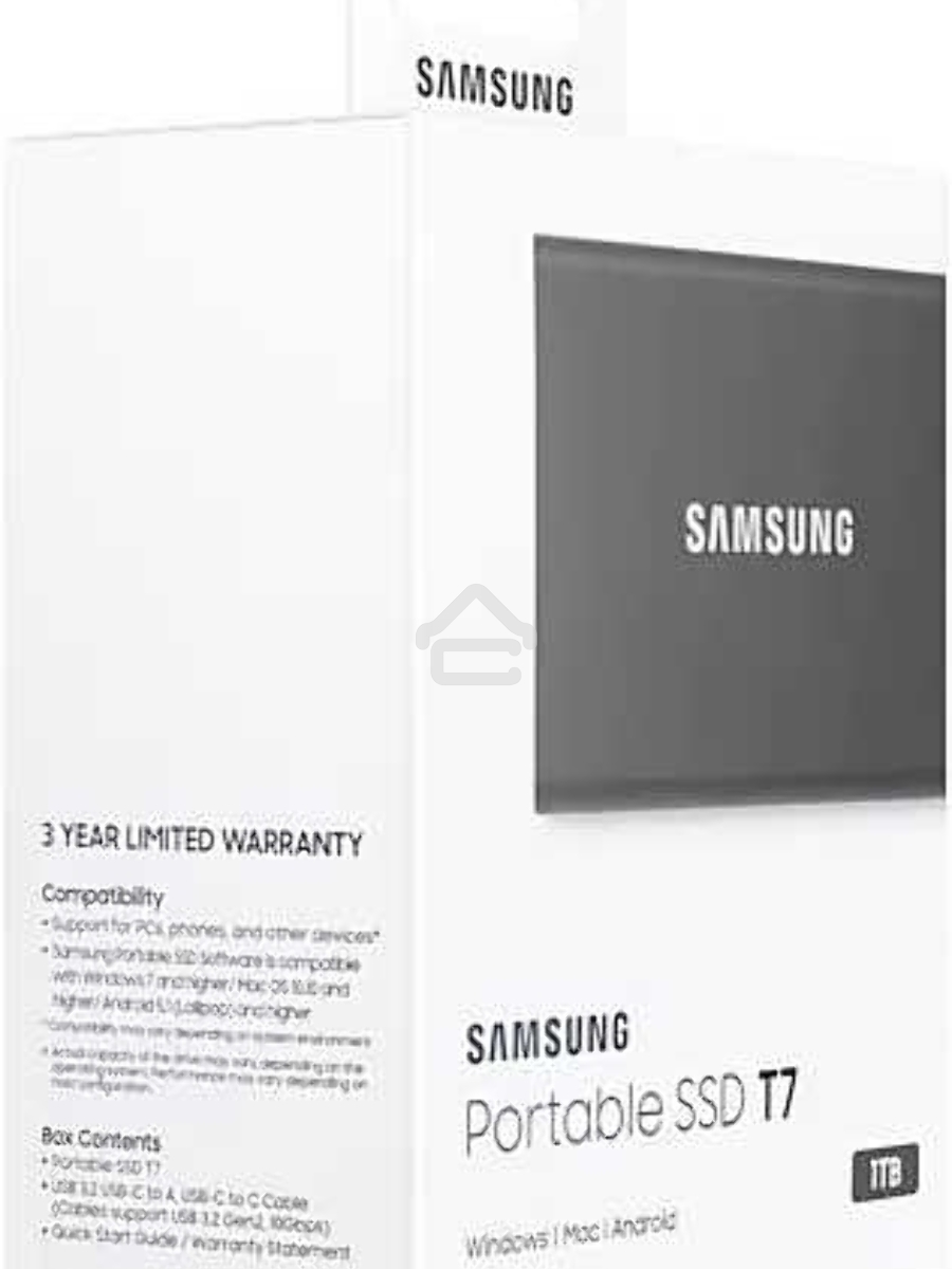 Накопитель SSD Samsung External T7 MU-PC1T0T/WW, 1ТБ, USB 3.2, черный