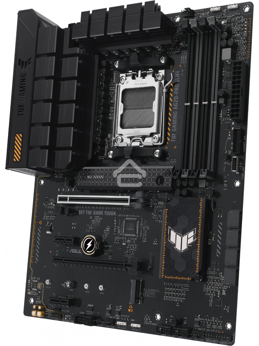 Материнская плата ASUS TUF GAMING A620-PRO WIFI, AM5, AMD A620, 4xDDR5, 4xSATA, 2xM.2, 1xPCI-E 4.0 x16, 1xPCI-E 3.0 x16, 2xPCI-E x1, 1xHDMI, 1xDP, 1x 2.5Gb LAN, 3xUSB-A 2.0, 2xUSB-A 3.2 Gen 2, 1xUSB-C 3.2 Gen 1, 5x3.5 мм, 7.1, ATX