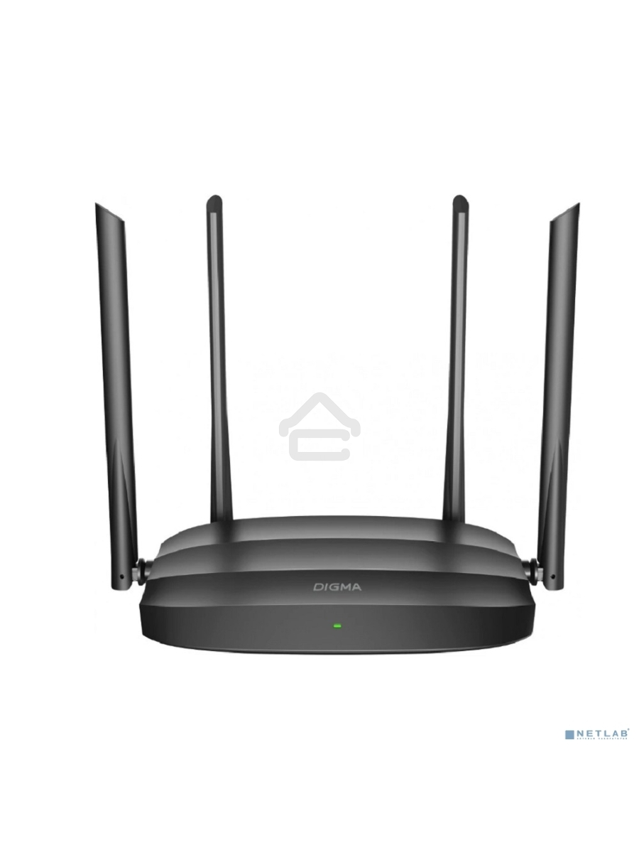 Роутер беспроводной Digma DWR-AC1201 AC1200 10/100BASE-TX черный (упак.:1шт)