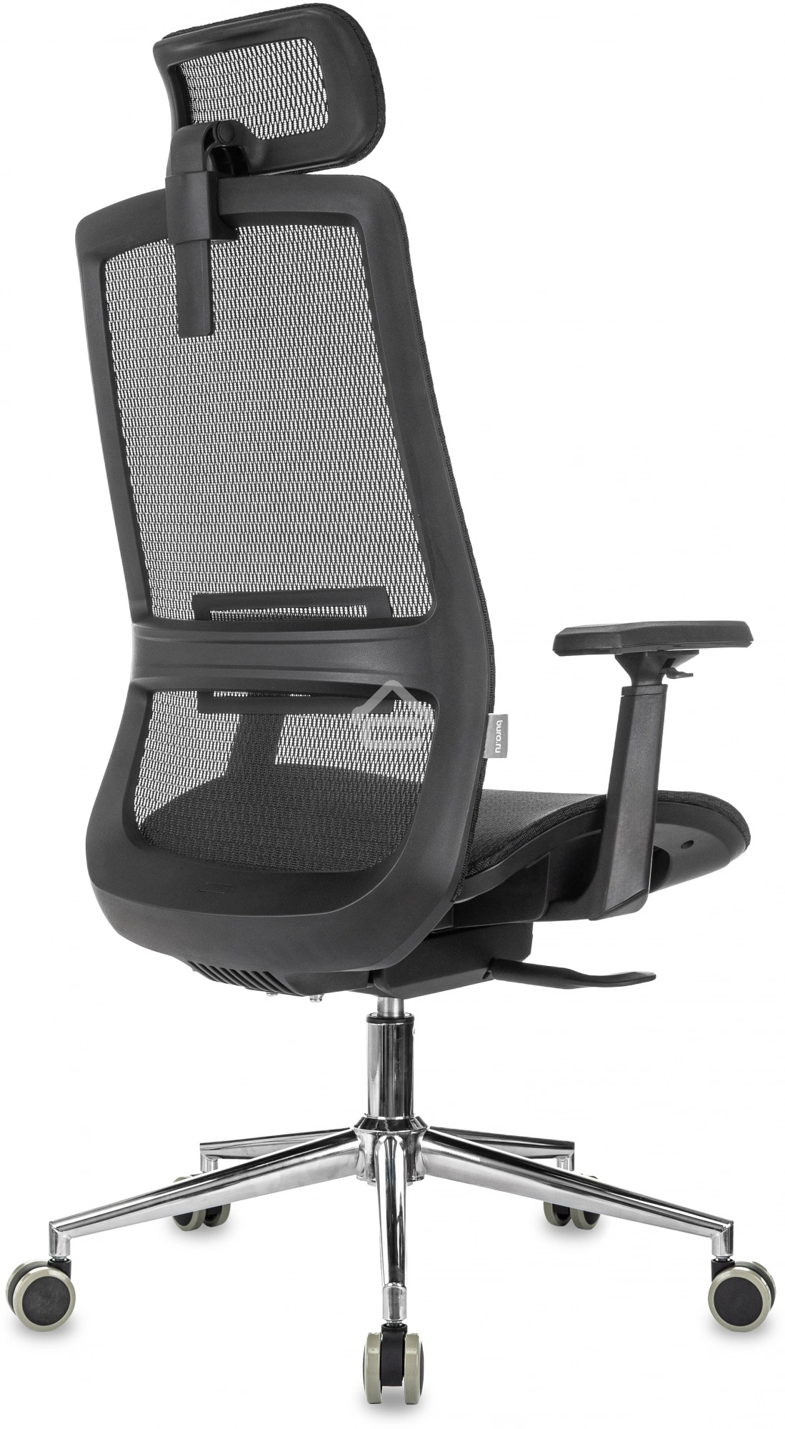 Кресло руководителя Бюрократ MC-912-H черный, сетка с подголов. крестов. металл хром