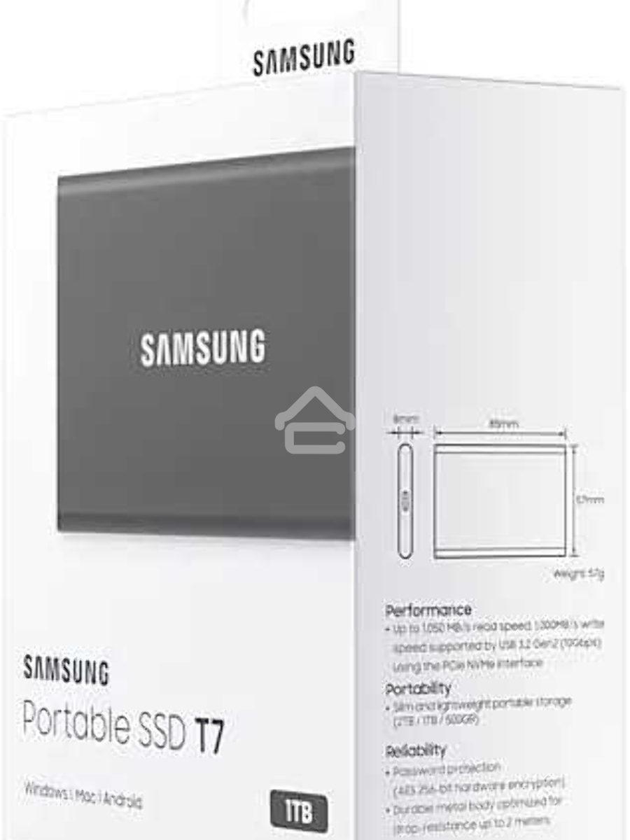 Накопитель SSD Samsung External T7 MU-PC1T0T/WW, 1ТБ, USB 3.2, черный