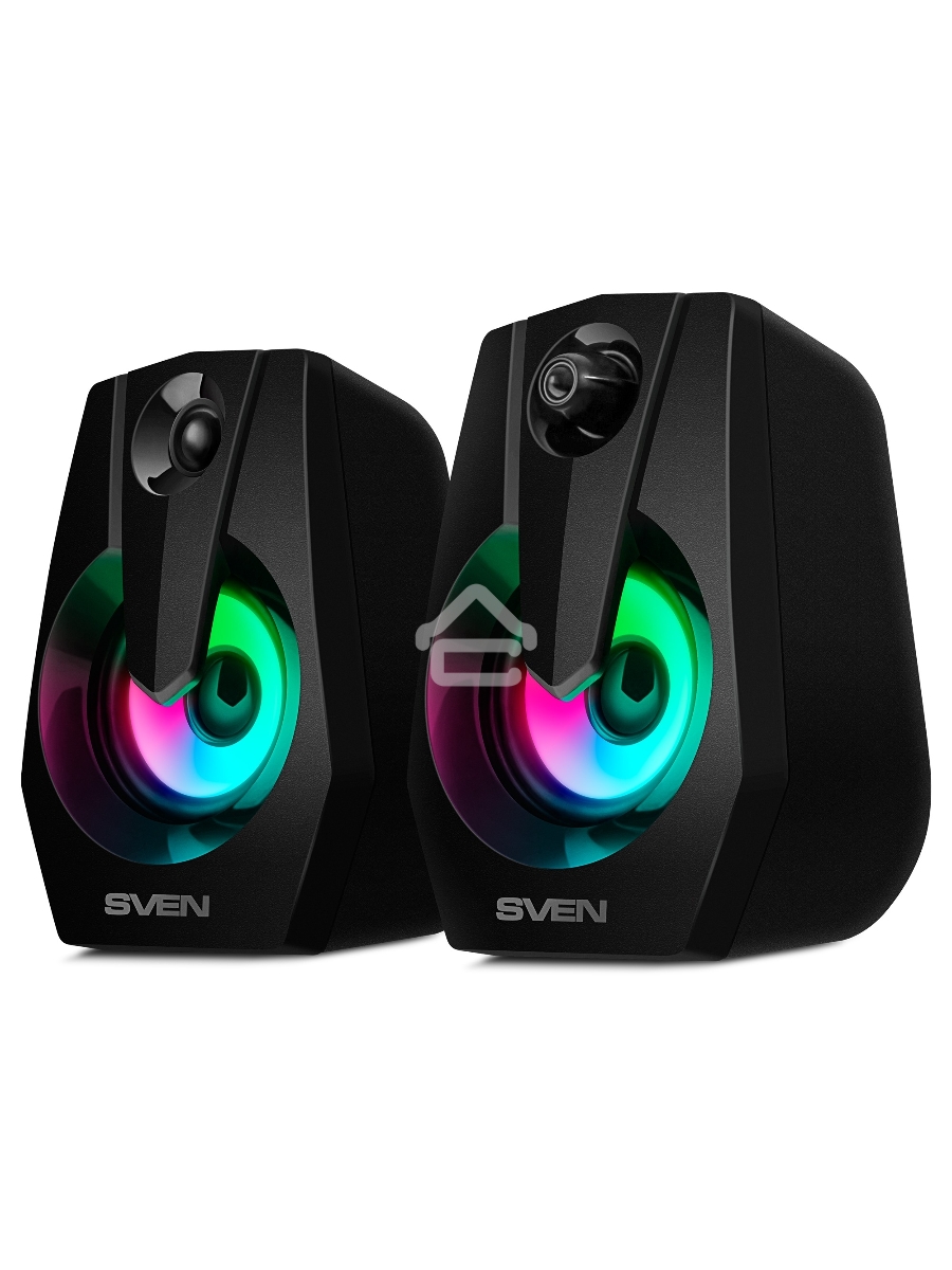 Колонки Sven 370 2.0 чёрные (2x2W, USB, RGB подсветка)