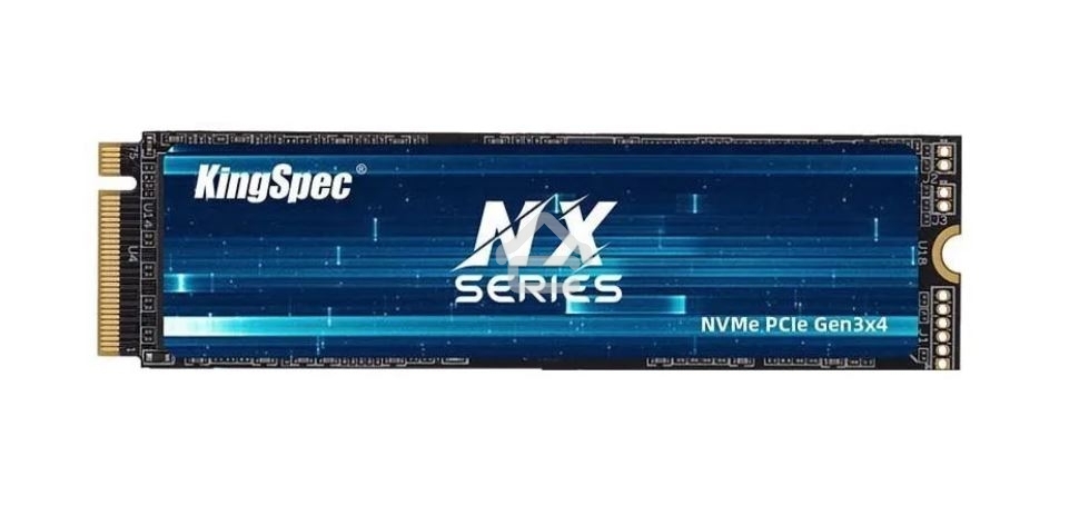 Накопитель SSD KingSpec NX-512, 512Gb, PCIe 3.0 x4, M.2 2280, NVMe, R/W 3400/3100