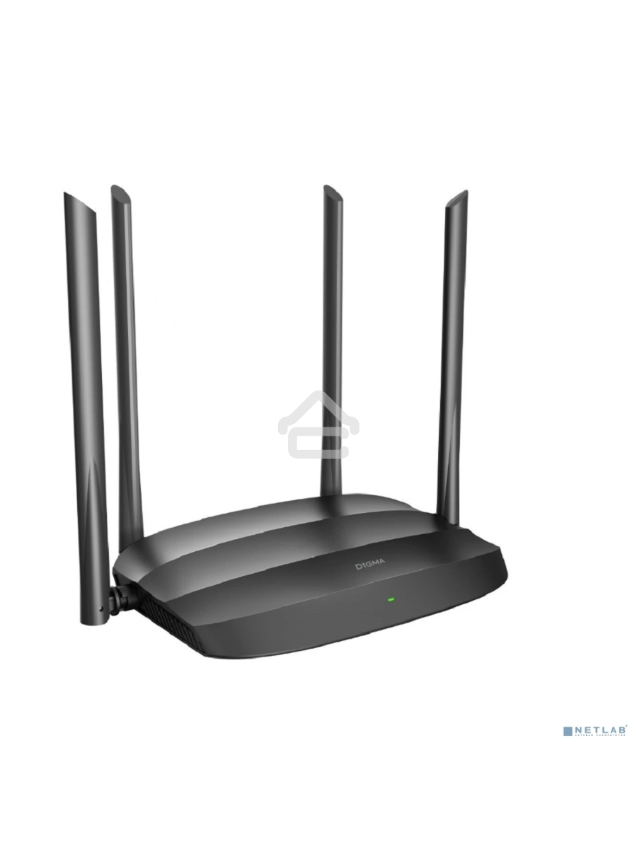 Роутер беспроводной Digma DWR-AC1201 AC1200 10/100BASE-TX черный (упак.:1шт)